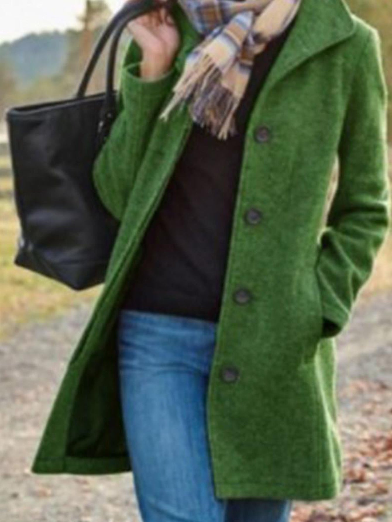 Street-wave Women's Wool Coat With Classic Lapel Elegant Warmth Timeless Style For Women