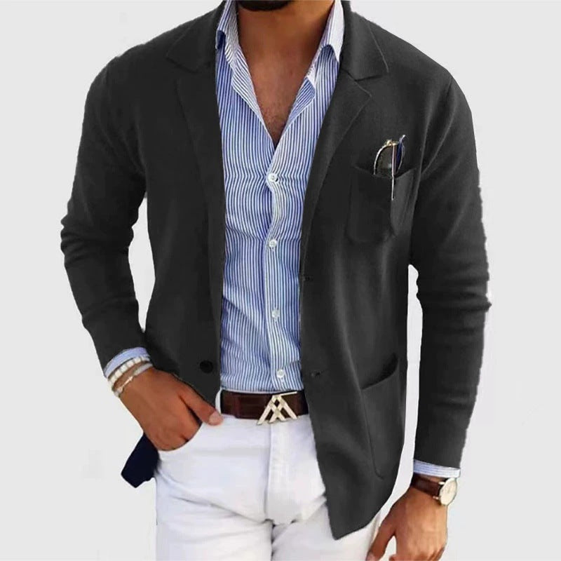 Men's Blazer Casual Elegant In Durable Cotton Blend By Street-wave For Modern Professionals