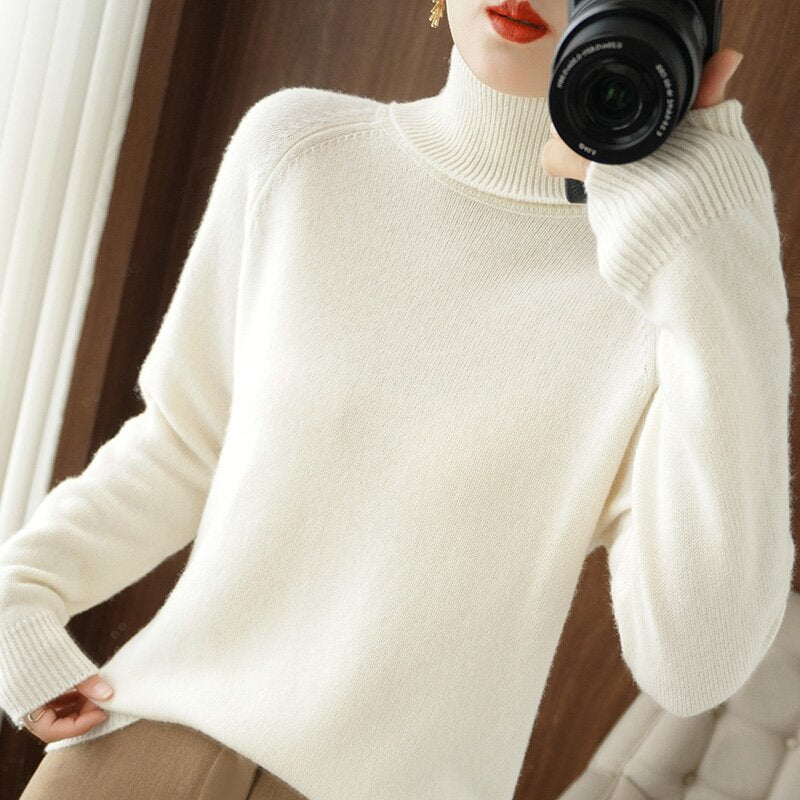 Street-wave Womens Soft Knit Turtleneck Sweater For Cold Weather Cozy Warmth And Style