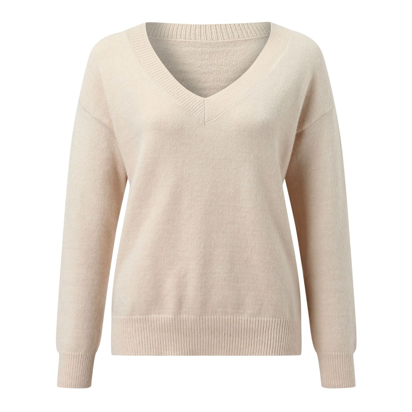 Street-wave Women's V-Neck Sweater Soft Cozy Knit for Elegant Everyday Comfort and All Day Wear