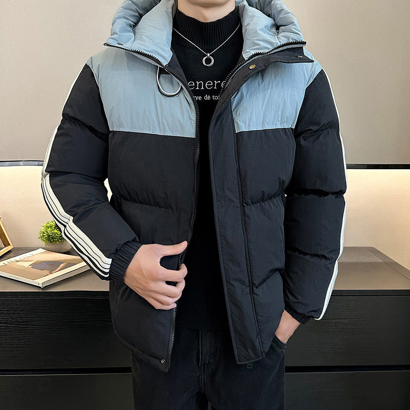 Street-Wave Mens Puffer Jacket With Adjustable Hood Warmth Windproof Premium Outerwear For Men