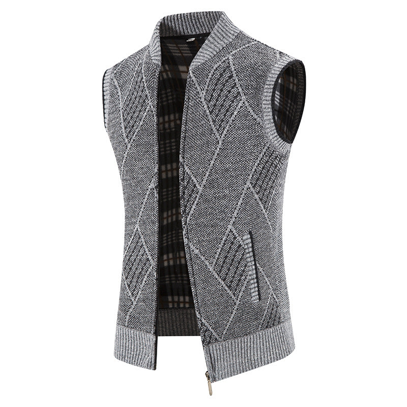 Streetwave Mens Cable Knit Vest With Zipper Closure For Stylish Layering And Warmth