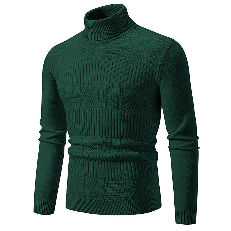 Mens Turtleneck Sweater With Structured Knit Design Premium Cotton Streetwave For Stylish Comfort
