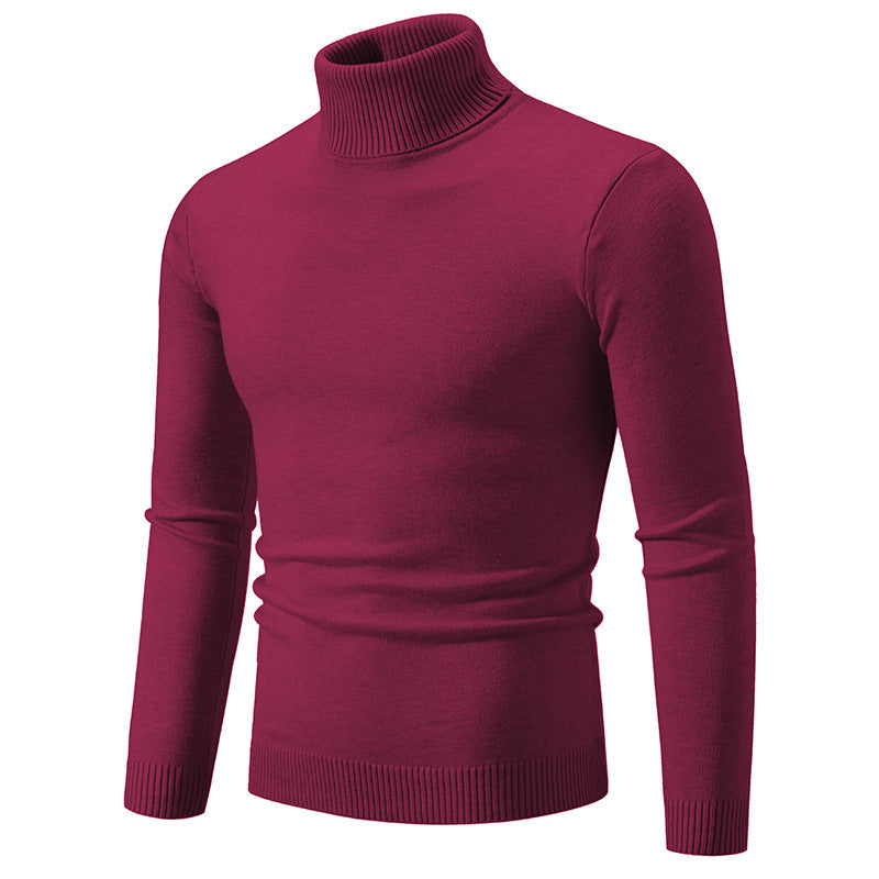 Street-Wave Men's Elegant Fine Cotton Turtleneck Sweater Slim Fit Soft Comfort Everyday Wear