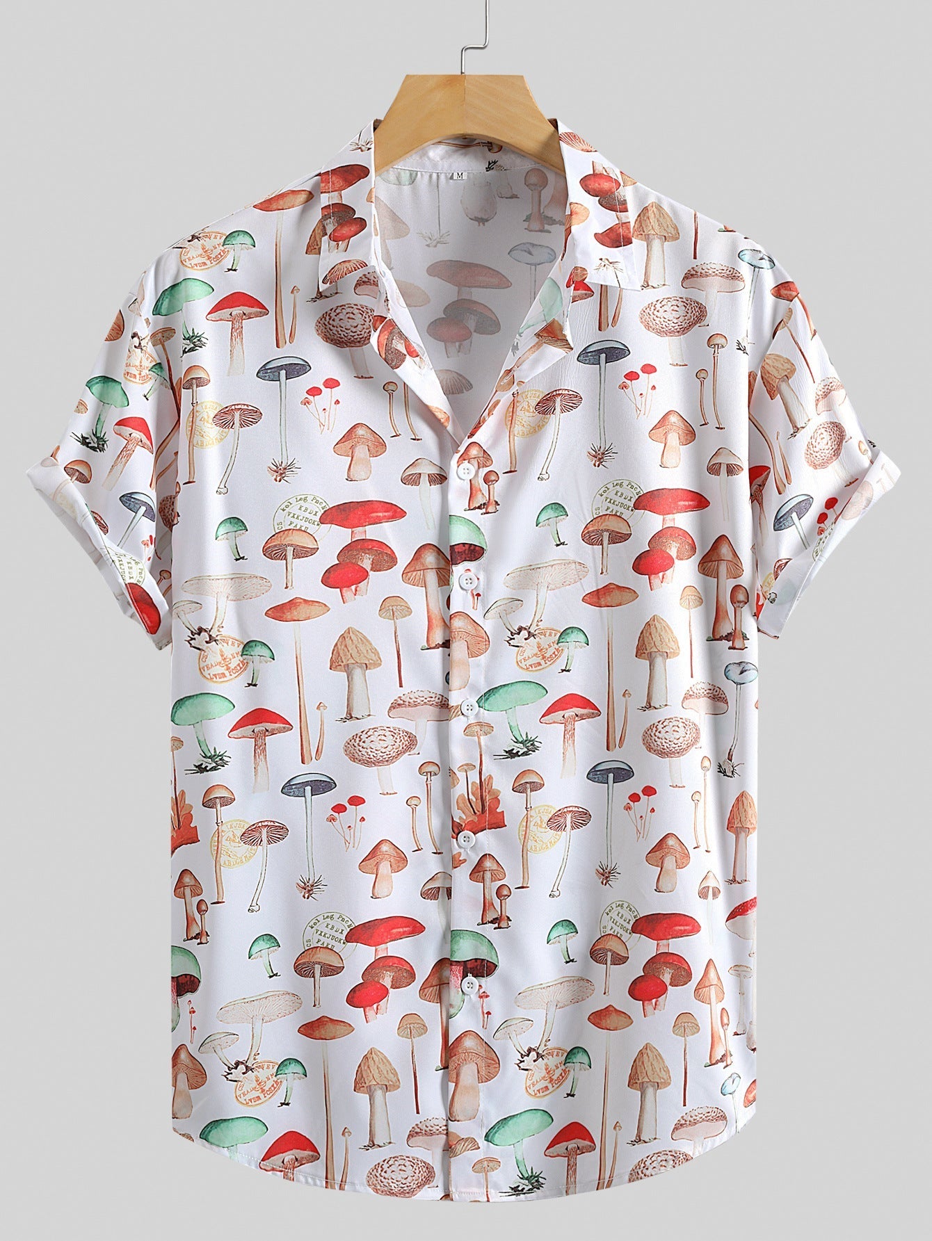 Streetwave Mushroom Print Shirt For Men Breathable Cotton Blend Comfortable Fit Casual Style