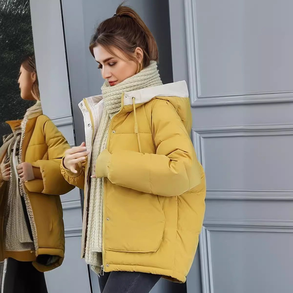 Streetwave Women's Puffer Jacket With Detachable Hood For Cozy All Season Comfort