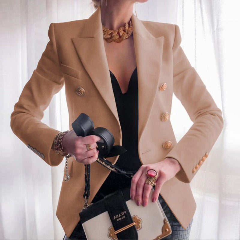 Womens Blazer With Gold Button Detail By Street-Wave Timeless Classic Fit For Professionals