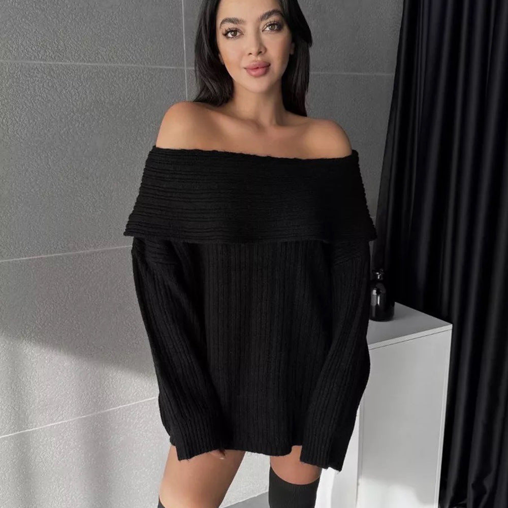 Streetwave Women Oversized Knit Pullover Off Shoulder Cozy Fashion Knitwear For Everyday Wear