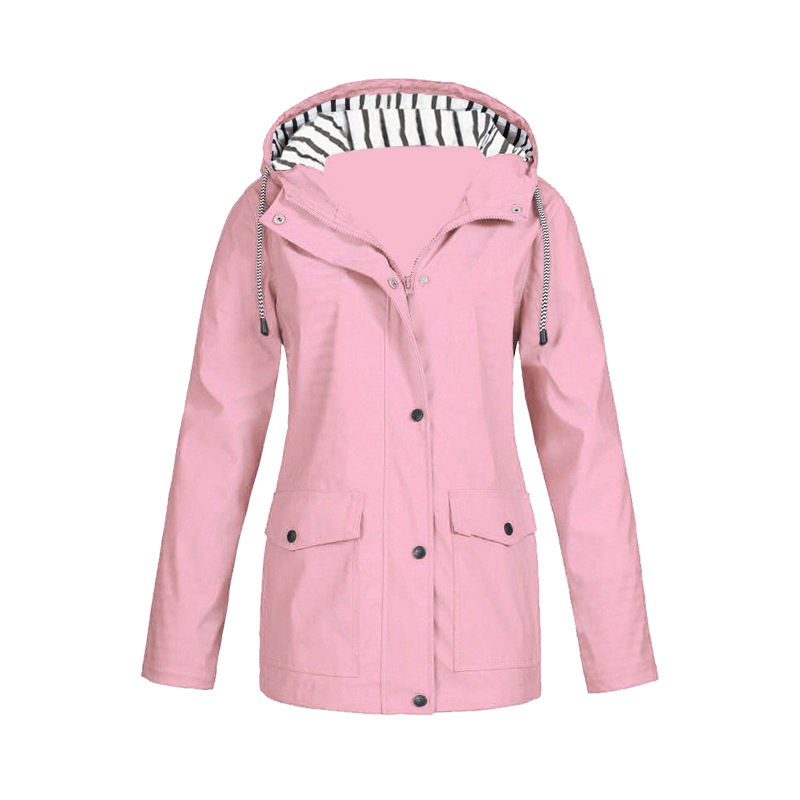 Street Wave Women's Waterproof Jacket With Hood Rainproof Outerwear For City Walks