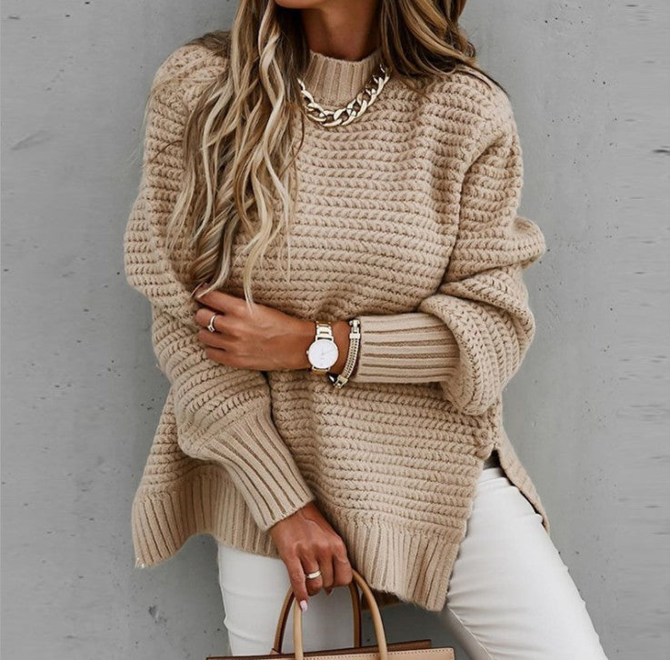 Womens Cozy Textured Knit Sweater With Wide Relaxed All Day Comfort By Street Wave For Women