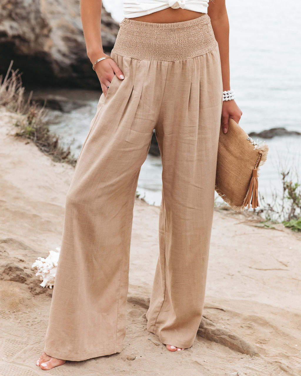 Streetwave Womens Wide Leg Linen Pants Breathable Summer Comfort For Women Everyday