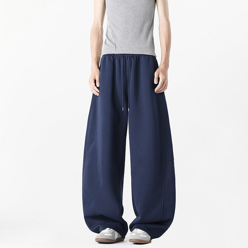 Streetwave Mens Wide Leg Lounge Pants With Elastic Waistband And Side Pockets For Comfort