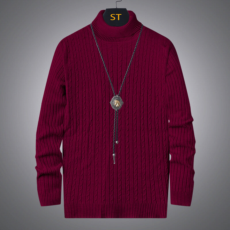Men's Cable Knit Turtleneck Sweater Streetwave Cozy Warm Classic Fit For Men Urban Style