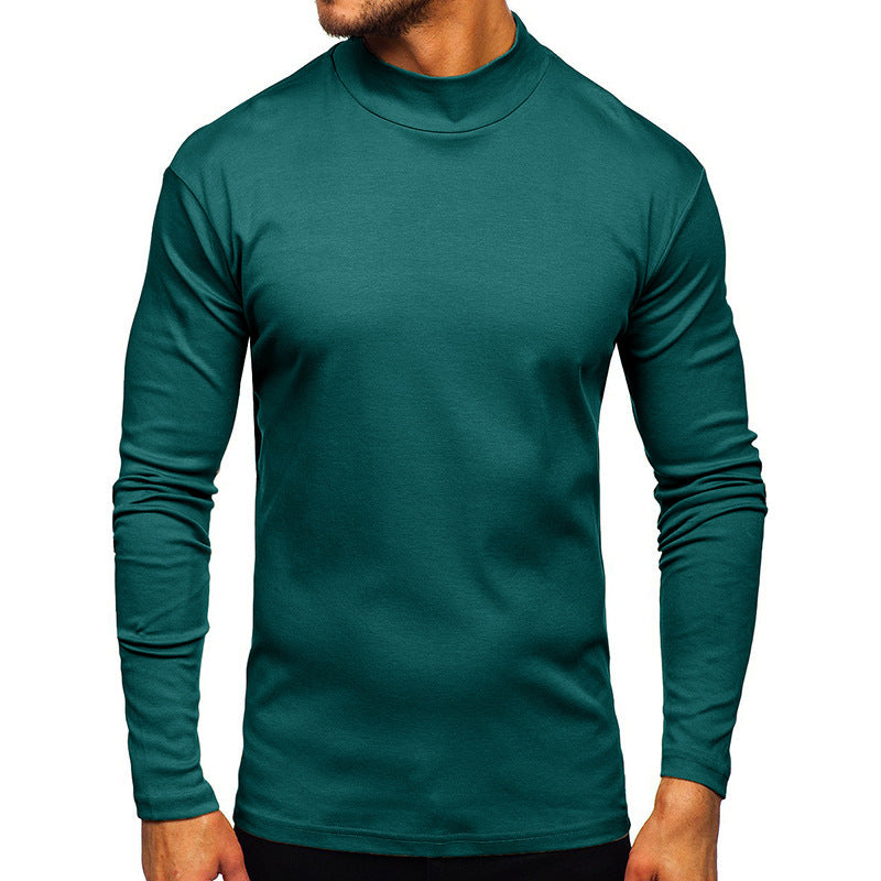 Street-wave Men's Long Sleeve Turtleneck Shirt Breathable Cotton Blend Comfortable Fit