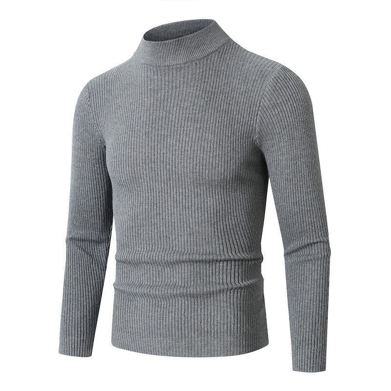 Streetwave Mens Ribbed Turtleneck Sweater Premium Warm Knit Ideal For Cold Days And Layering