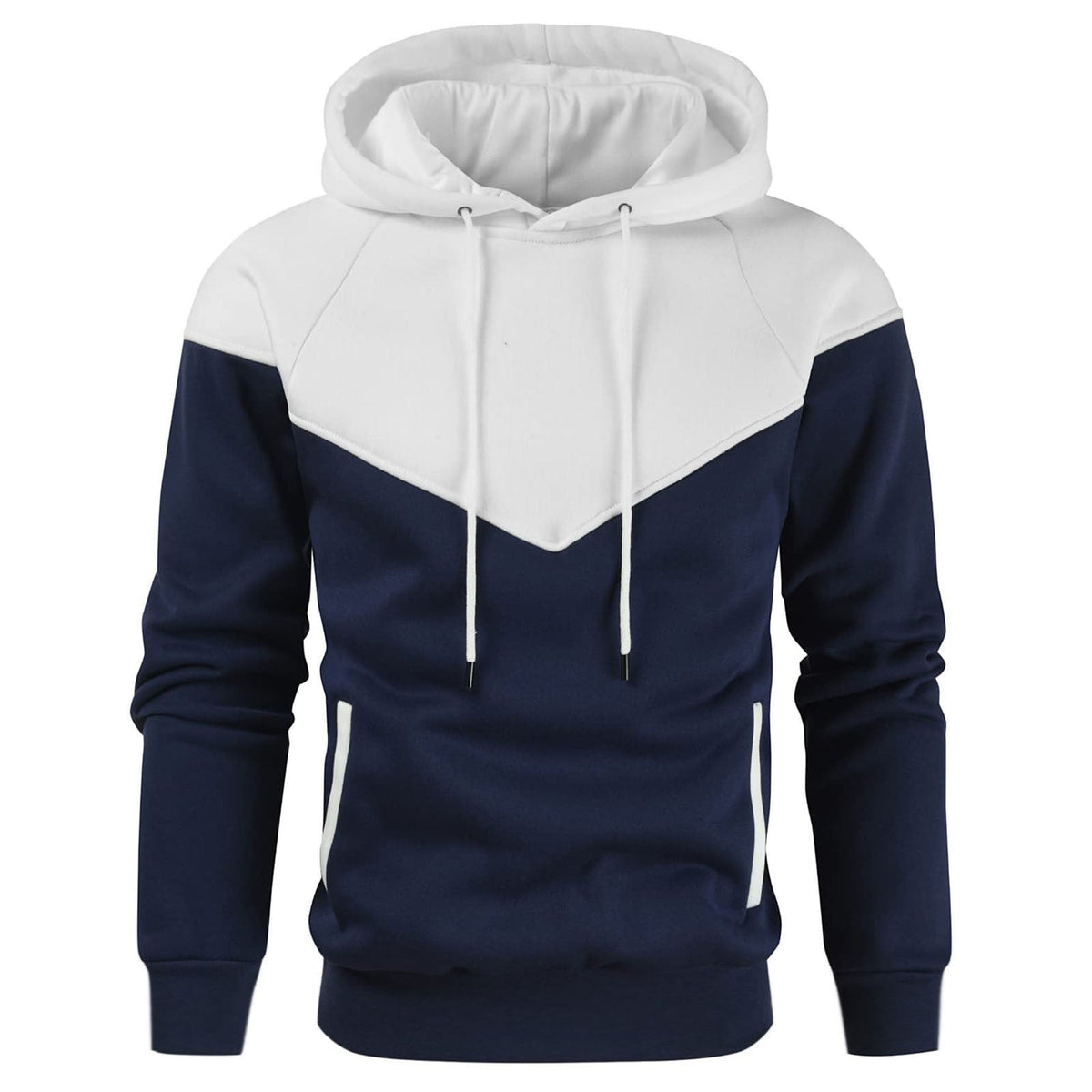 Street-wave Mens Hoodie With Geometric Color Block For Active Casual Wear In Modern Street Style