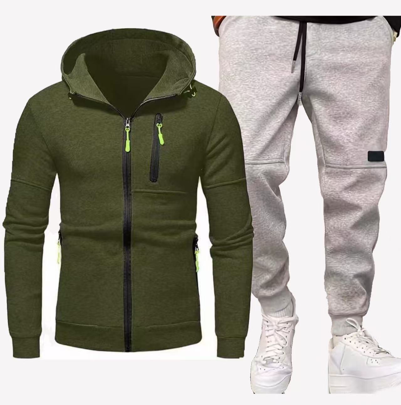 Mens Streetwave Breathable Tracksuit Set With Hooded Zip Pockets For Active Athletes