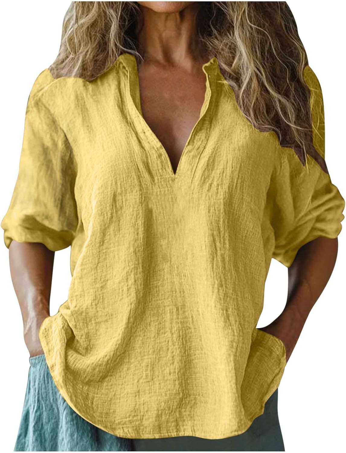 Street-Wave Linen Blouse For Women Breathable Casual Elegance Comfortable Everyday Wear