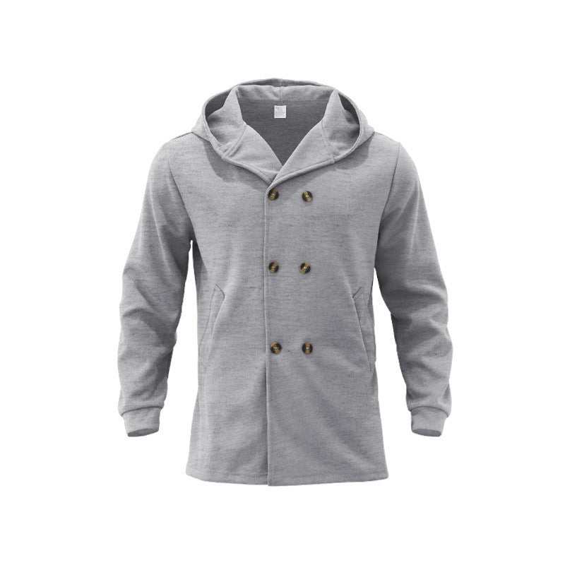 Street-Wave Mens Double-Breasted Lined Coat For Warmth And Modern Street Style Everyday