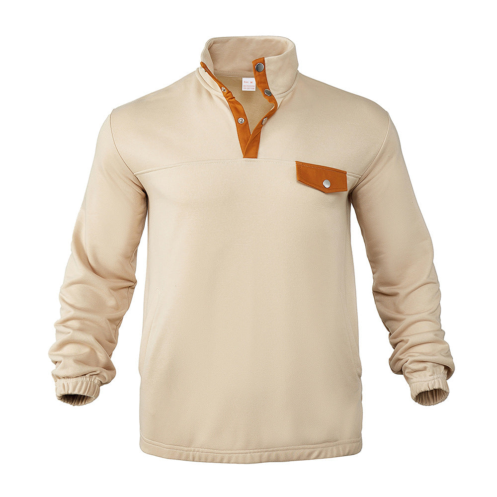 Street Wave Mens Collared Sweatshirt With Clean Look And Soft Fleece For Casual Everyday Wear