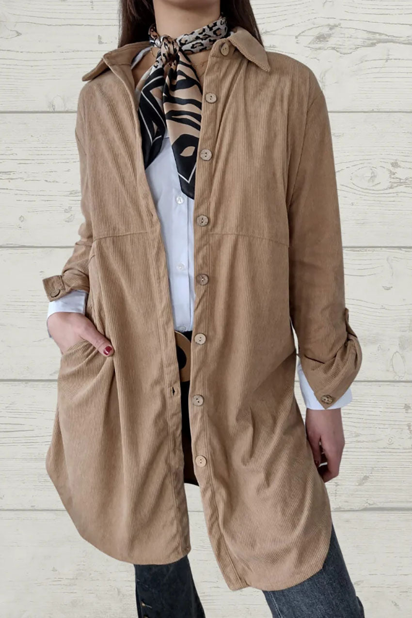 Street Wave Cordura Mid Length Coat With Lapel Collar For Urban Women Warm Stylish Outerwear