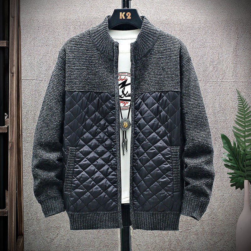 Street Wave Mens Quilted Jacket With Structured Knit Upper For Transitional Weather