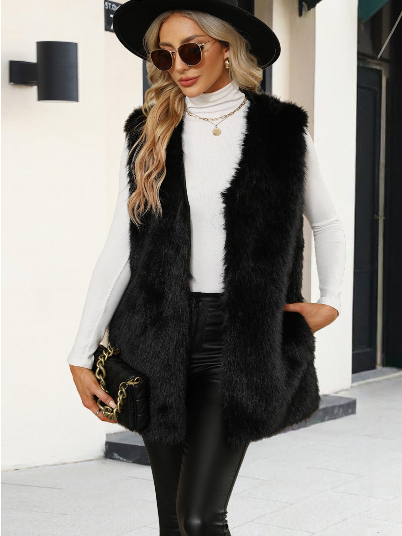 Street Wave Womens Fur Vest Glamorous Luxurious Look For Fashion Forward Women Everyday Style