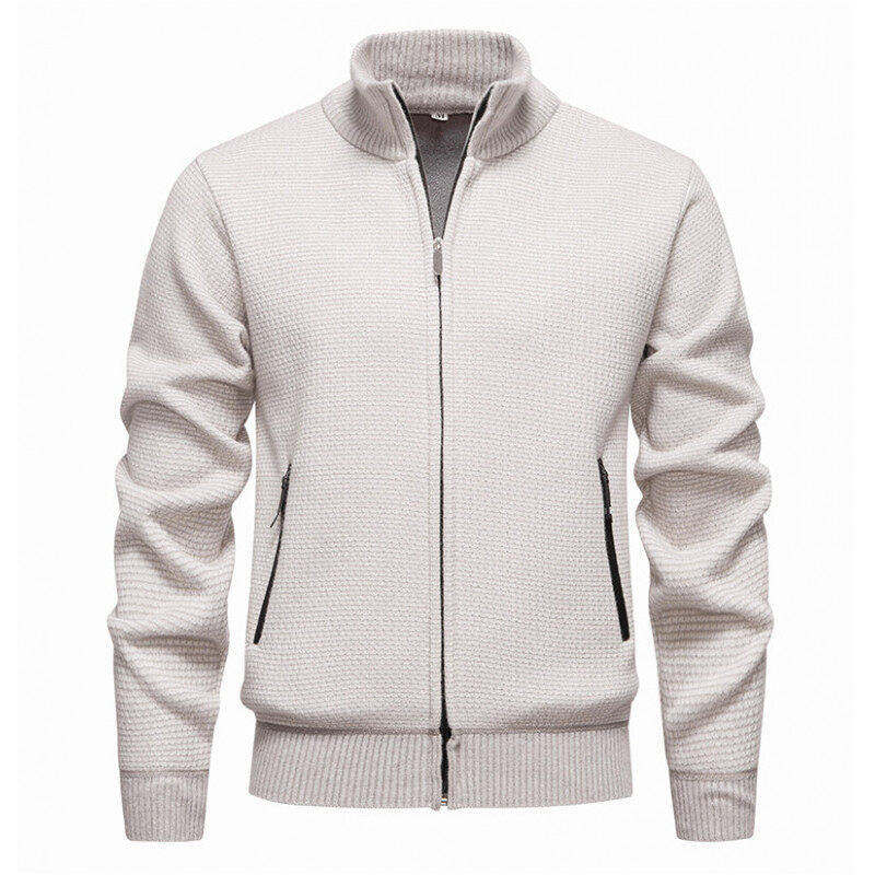 Men's Cardigan With Modern Zipper And Practical Pockets Street-wave Smart Casual Everyday Wear