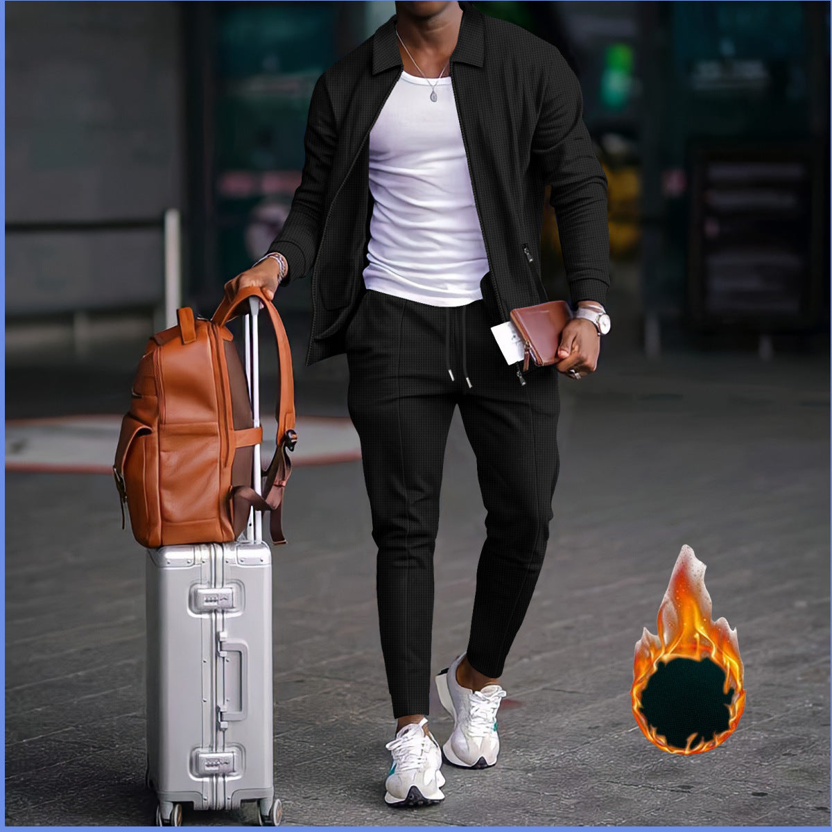 Streetwave Mens Athletic Leisure Suit With Structured Design And Elastic Waistband