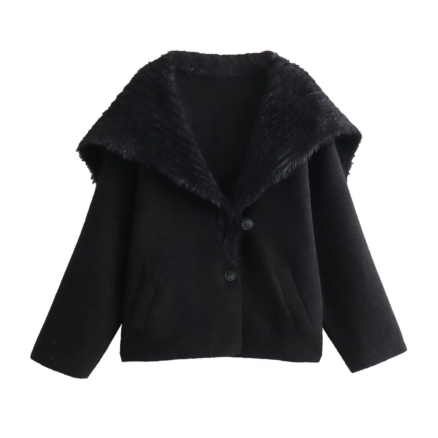 Street-wave Women's Cozy Fleece Jacket With Wide Collar For Warm All Day Comfort