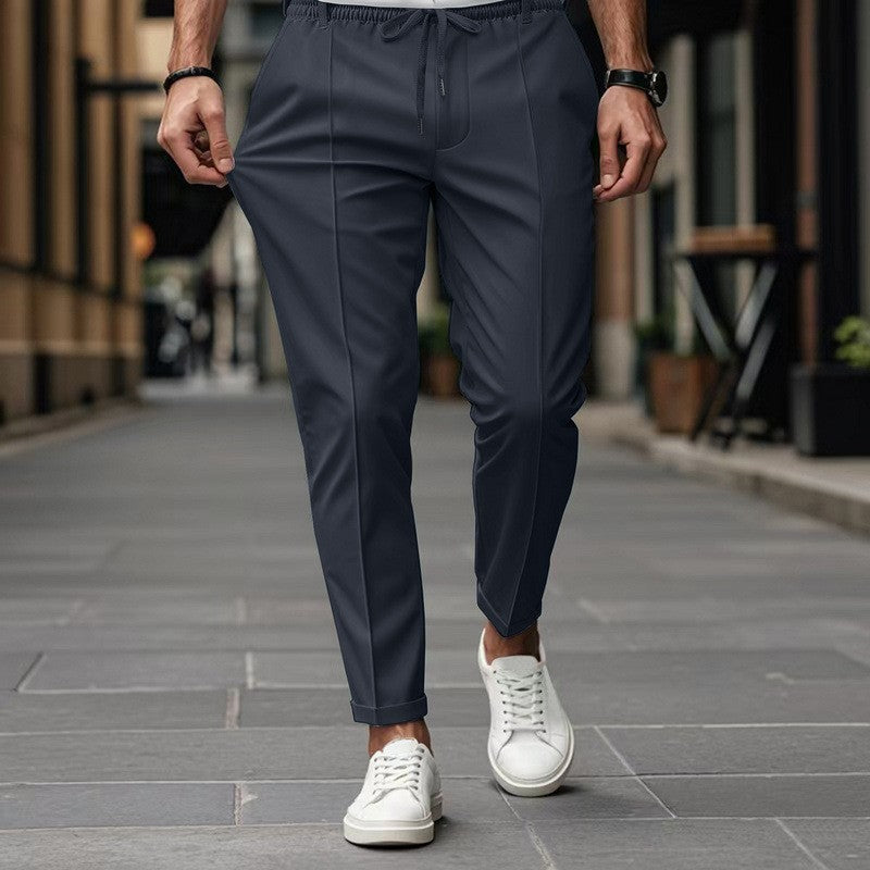 Street-wave Slim Fit Mens Joggers With Elastic Waistband And Side Pockets For Modern Style