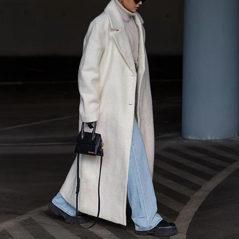 Street-Wave Luxurious Wool Coat For Women With Structured Design And Classic Collar For Modern City Style