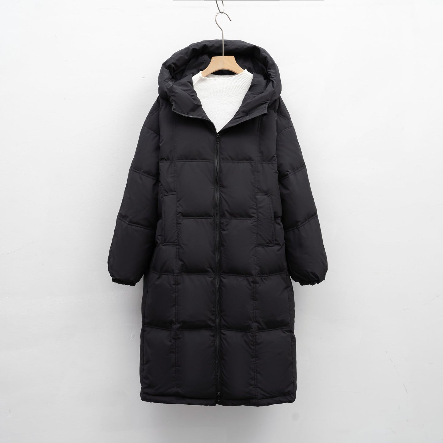 Streetwave Women Puffer Coat Hooded Longline Insulated Down Fill With Secure Zip Pockets