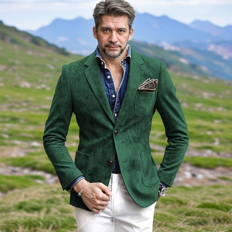 Mens Velvet Blazer Street-Wave Elegant Cut With Plush Feel For Modern All-Season Gentlemen