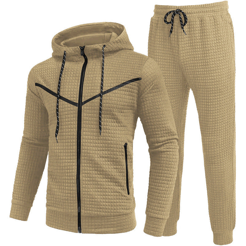 Street-wave Men's Fleece Jogging Suit With Structured Design For Comfort And Style
