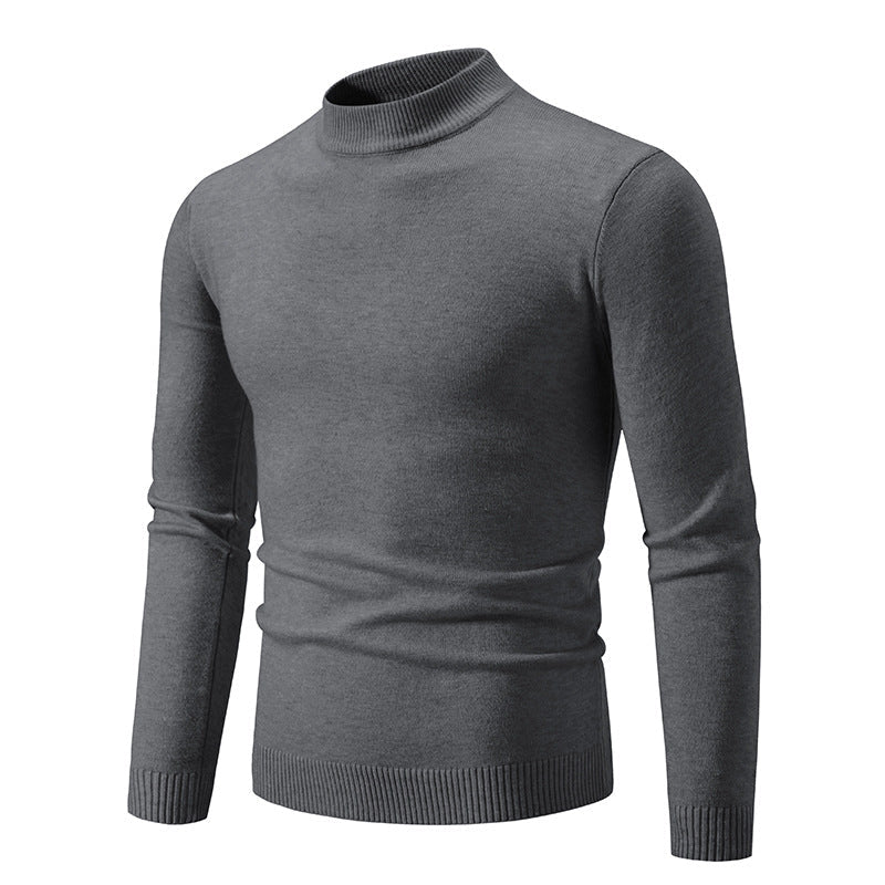 Streetwave Men's Fine Knit Sweater With High Collar And Elastic Cuffs Premium Breathable Cotton For Style Conscious Men