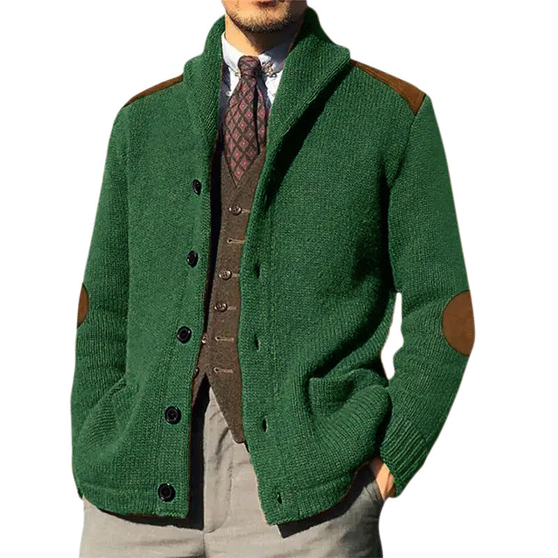 Street Wave Mens Shawl Collar Knit Cardigan Premium Warmth Classic Elegance For Everyday Wear And Smart Casual Style
