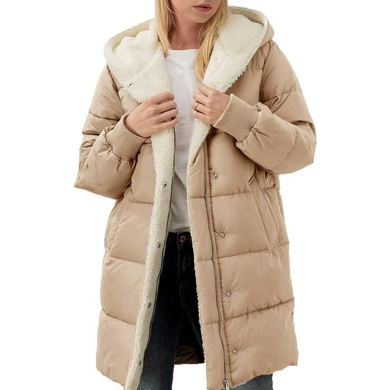 Street-Wave Nina Reversible Cotton Puffer Coat With Hood For Women Cozy Winter Luxury