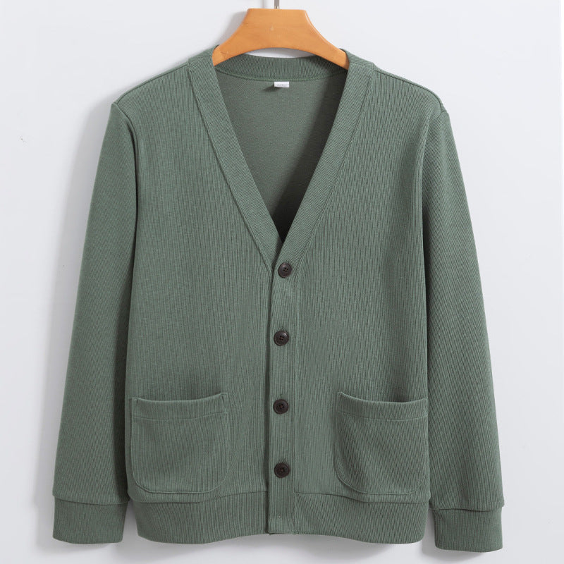 Street-Wave Mens Cardigan Cotton Knit Relaxed Fit With Pockets