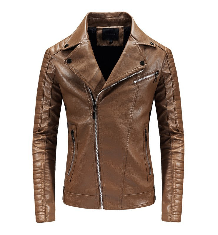 Street-wave Mens Faux Leather Biker Jacket Durable Modern Versatile Style For Everyday Wear