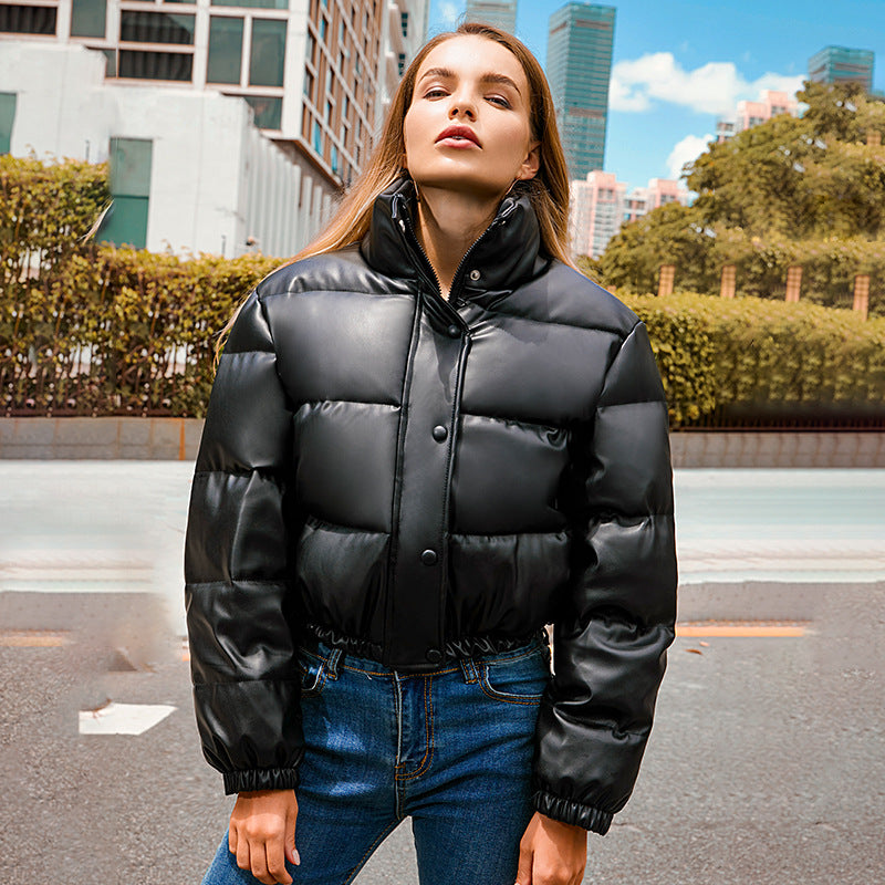 Street-Wave Women's Cropped Puffer Jacket, Trendy Warmth, Lightweight Comfort, Urban Style