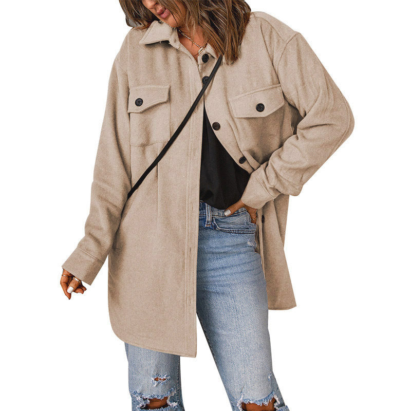 Street Wave Plus Size Shirt Jacket With Functional Pockets For Curvy Women Casual Yet Stylish