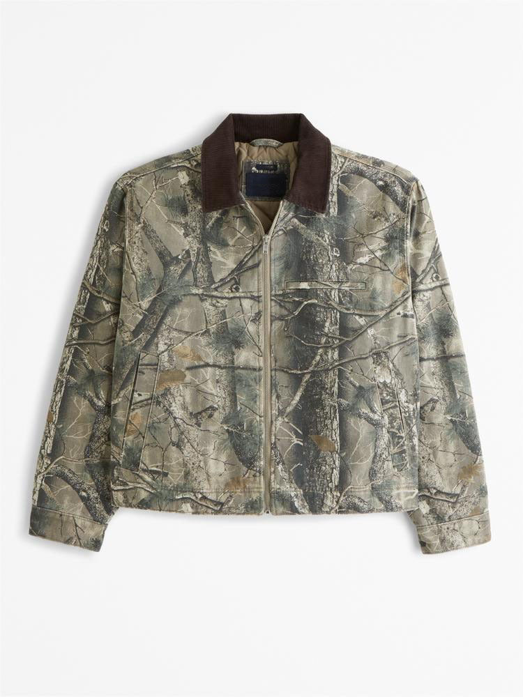 Street Wave Men Camouflage Jacket With High Collar For Outdoor Adventures And Urban Style