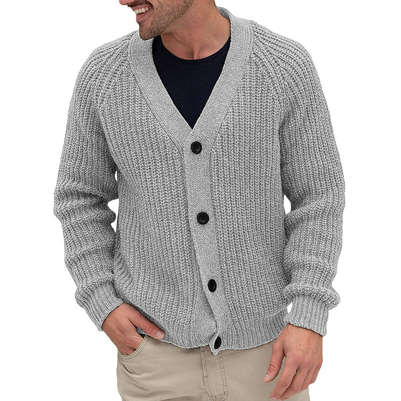 Mens Cardigan With Chunky Knit Texture And Elegant Button Details Street Wave For Men Cozy Timeless Style
