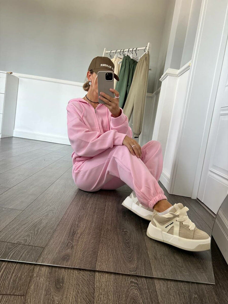 Street Wave Women Fleece Jogger Set For Athleisure And Home Comfort With Soft Cozy Feel
