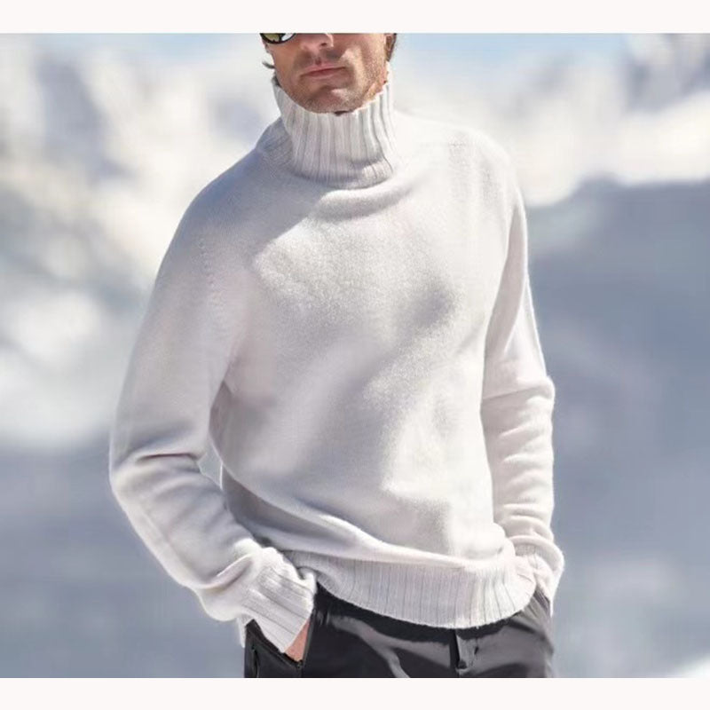 Streetwave Mens Wool Turtleneck Sweater With Structured Details For Cold Weather Comfort