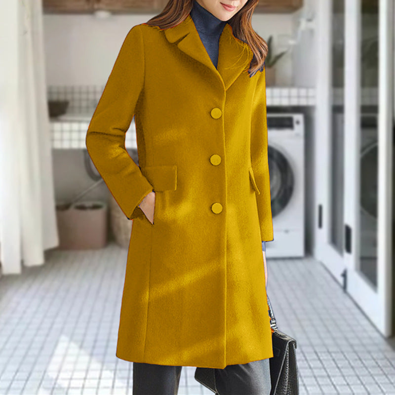 Street-Wave Women's Classic Wool Coat with Timeless Cut and Warmth, Premium Craftsmanship