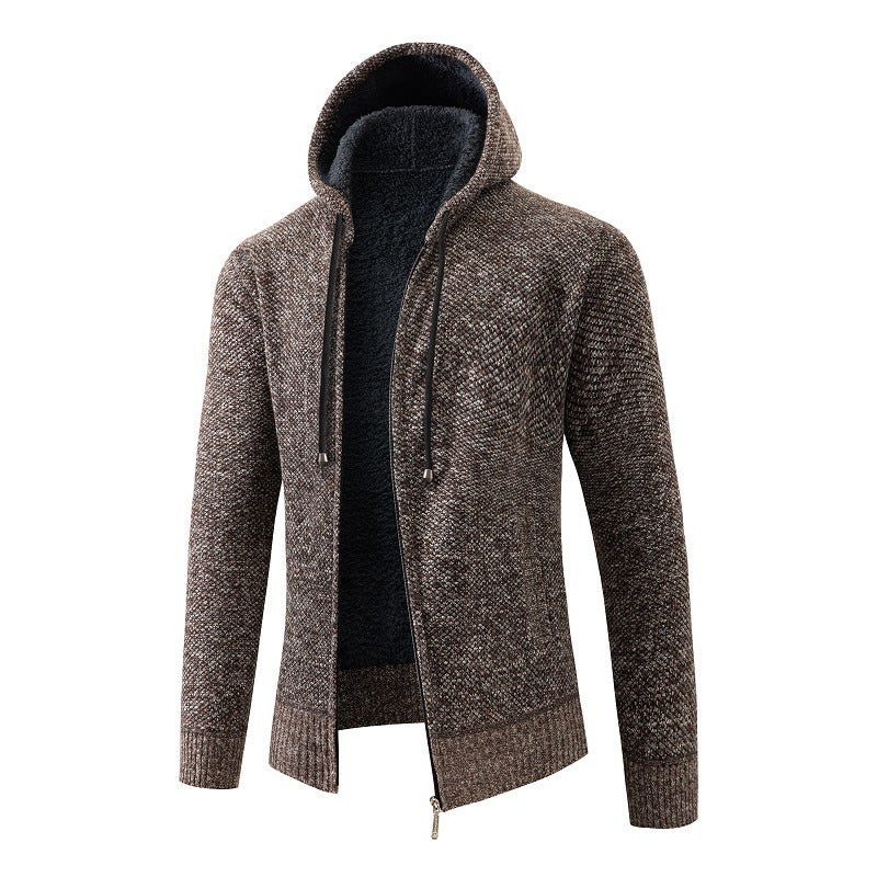 Street-Wave Men's Cozy Knit Hoodie Cardigan With Full Zip For All Day Warmth And Soft Comfort