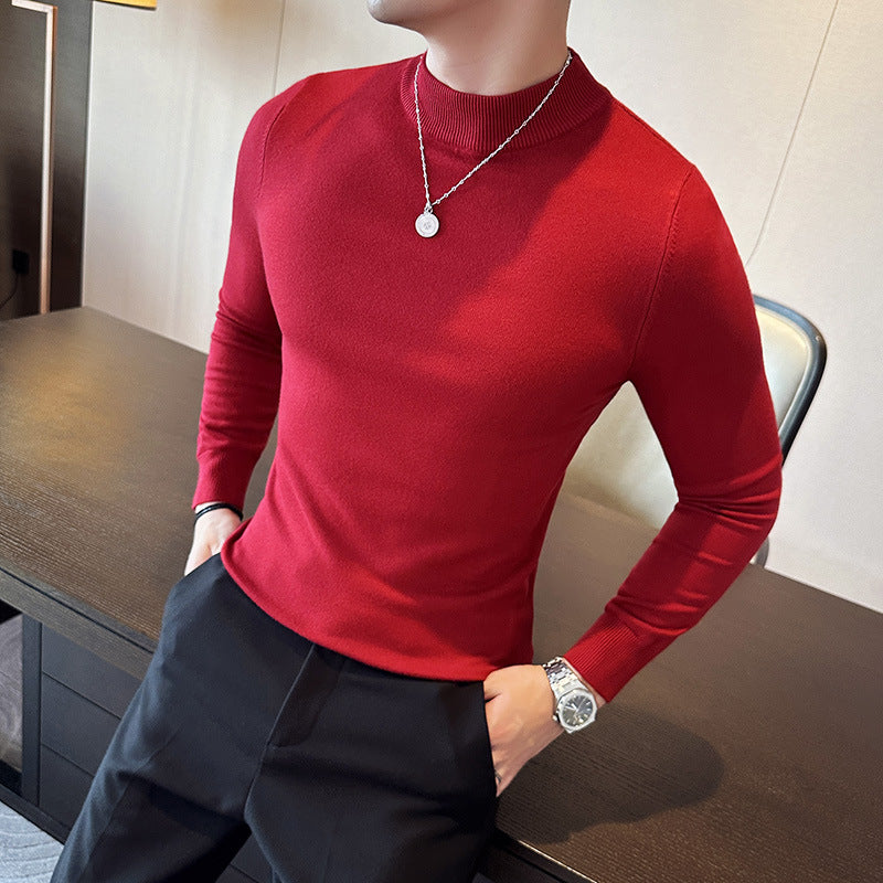 Street-Wave Men's High-Neck Sweater With Elegant Modern Fit For Stylish Casual And Office Wear