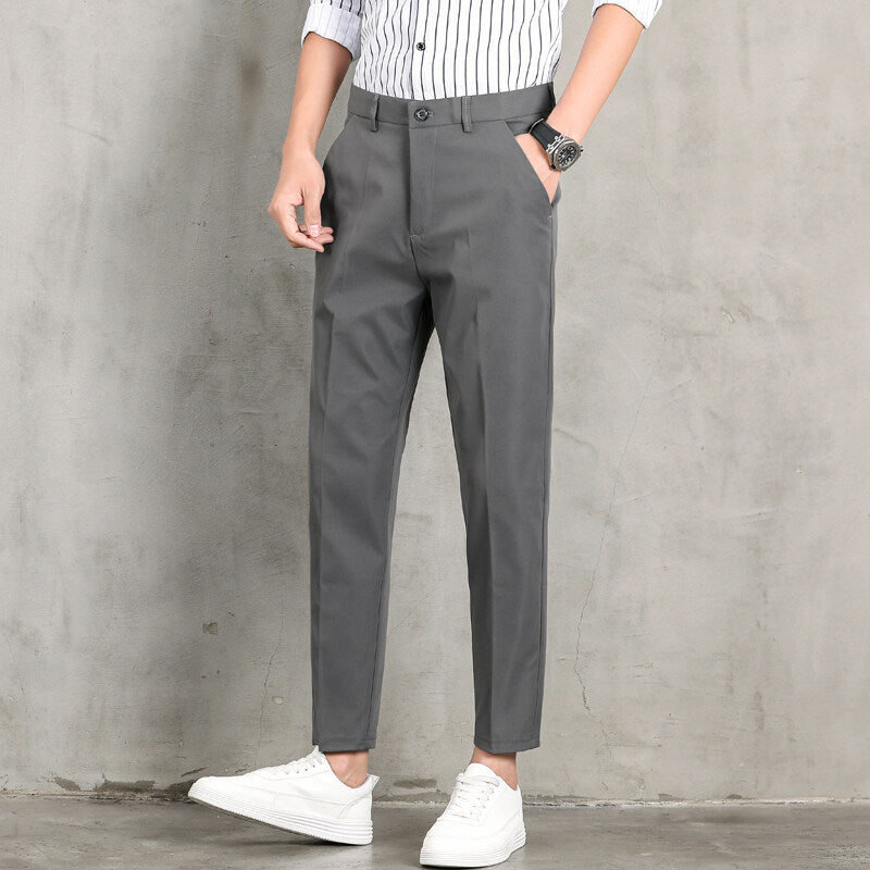 Street-Wave Men's Slim Fit Chino Pants With Side Pockets For Modern Everyday Breathable Comfort